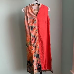 NEW!! Coral/Floral Colorblock Kurta